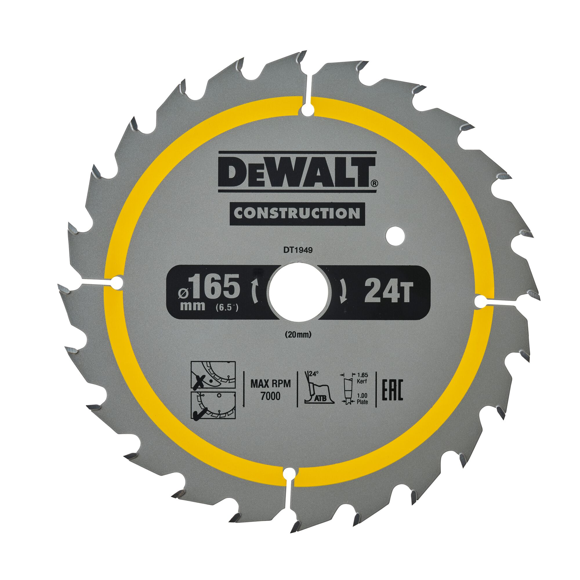 DeWalt saeketas DT1949 165 x 20 mm 24z