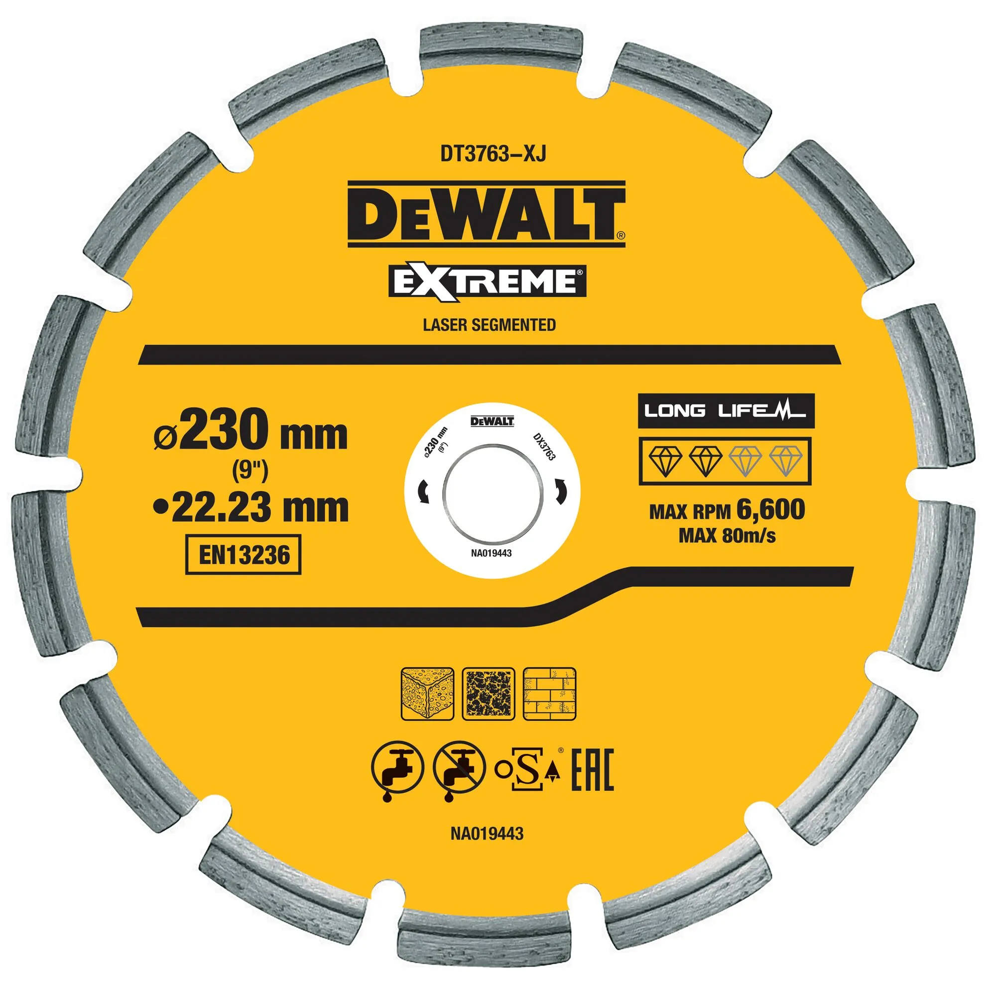 DeWalt diamond cutting disc 230 X 22.2 mm (DT3763-XJ)