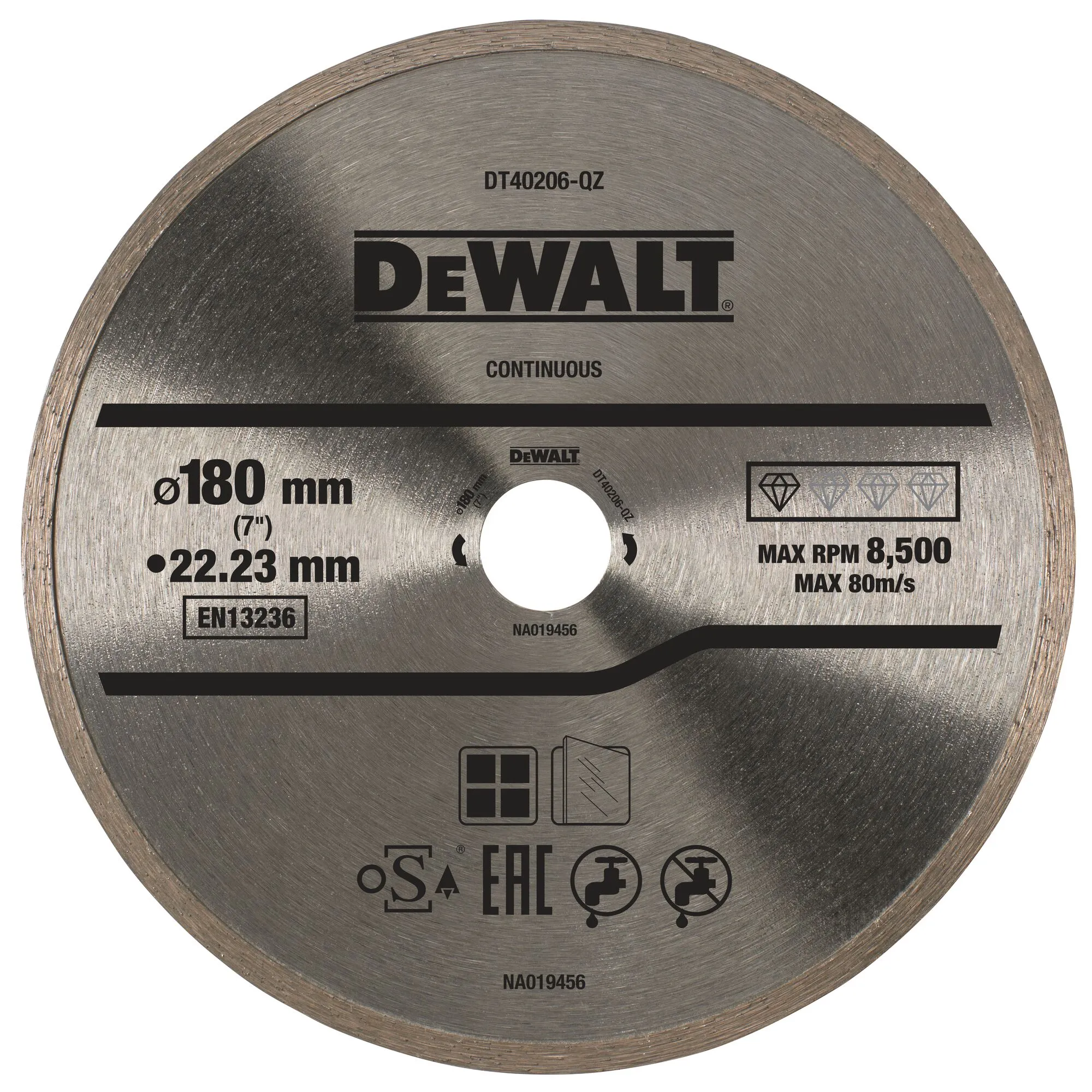 Pildil on näha DeWalt teemantlõikeketas DT40206 läbimõõduga 180 mm ja avaga 22.23 mm, mis on mõeldud erinevate...
