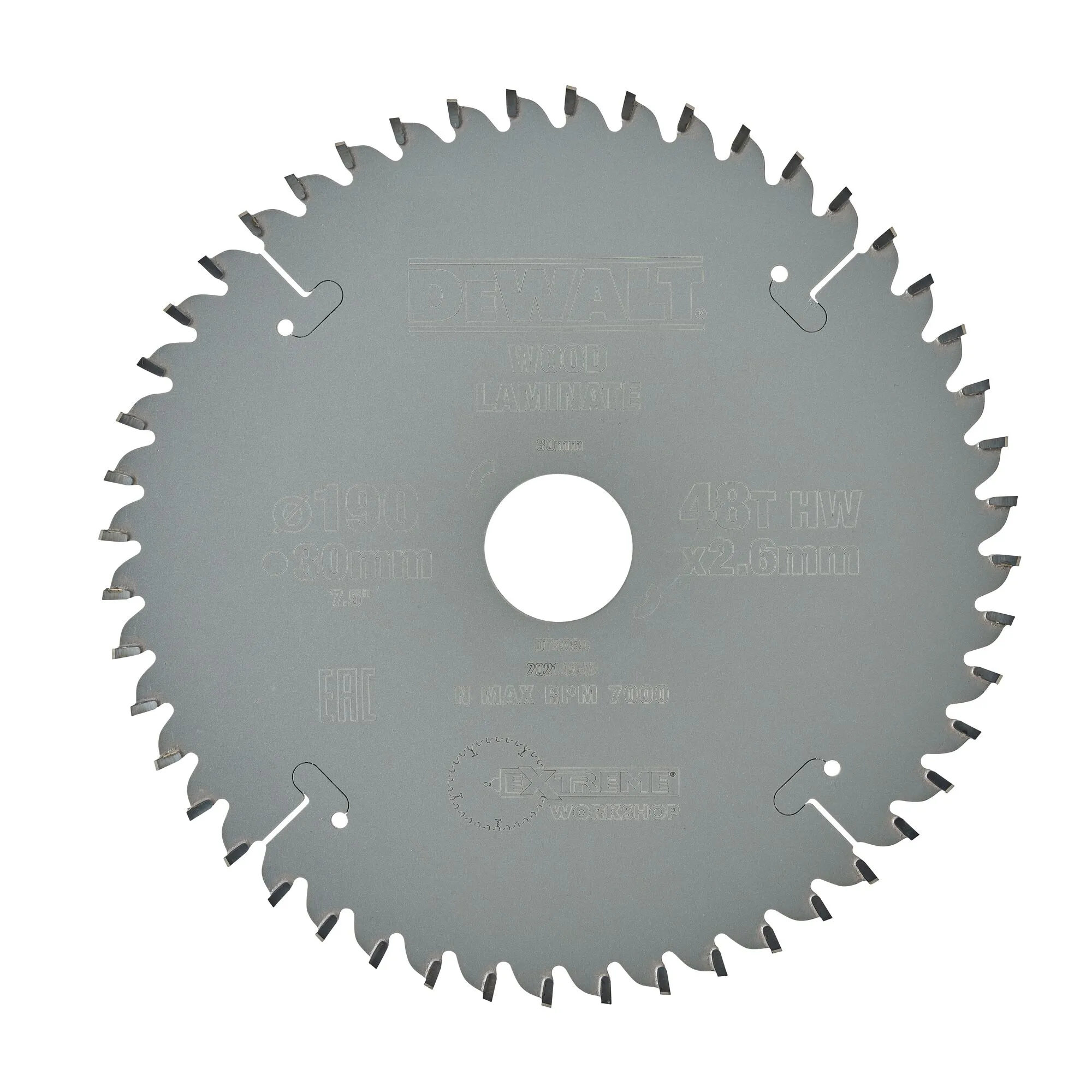 Pildil on näha DeWalt 190 x 30 mm TCG 48T saeketas.