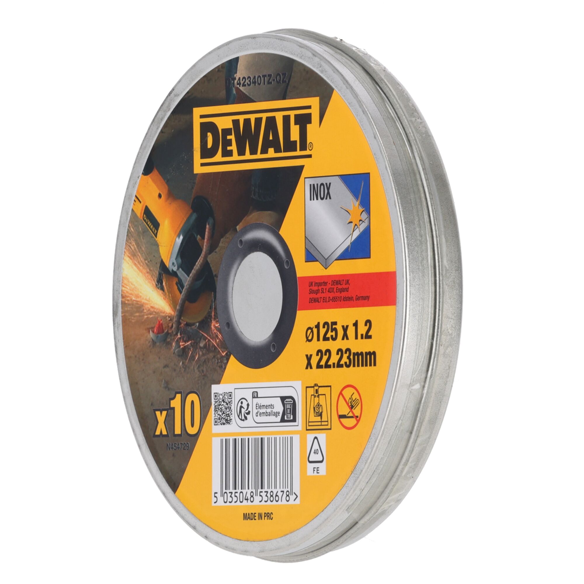 DeWalt lõikeketas 125 x 1,2 INOX DT42340TZ 10 tk
