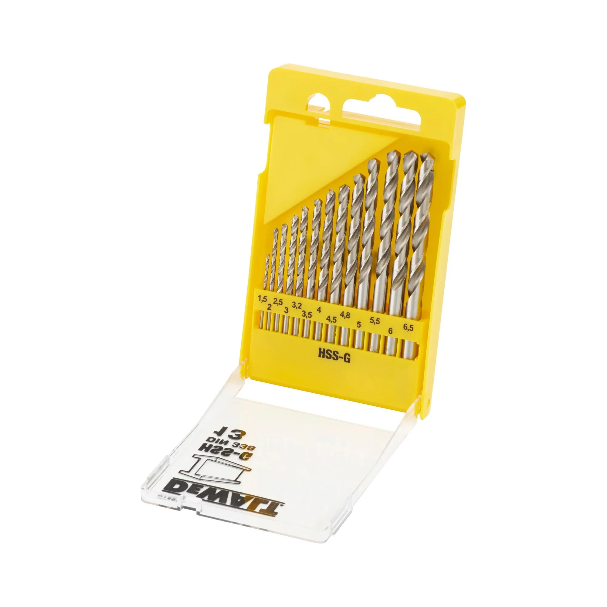 DeWalt HSS-G metal drill bit set, 13 pieces