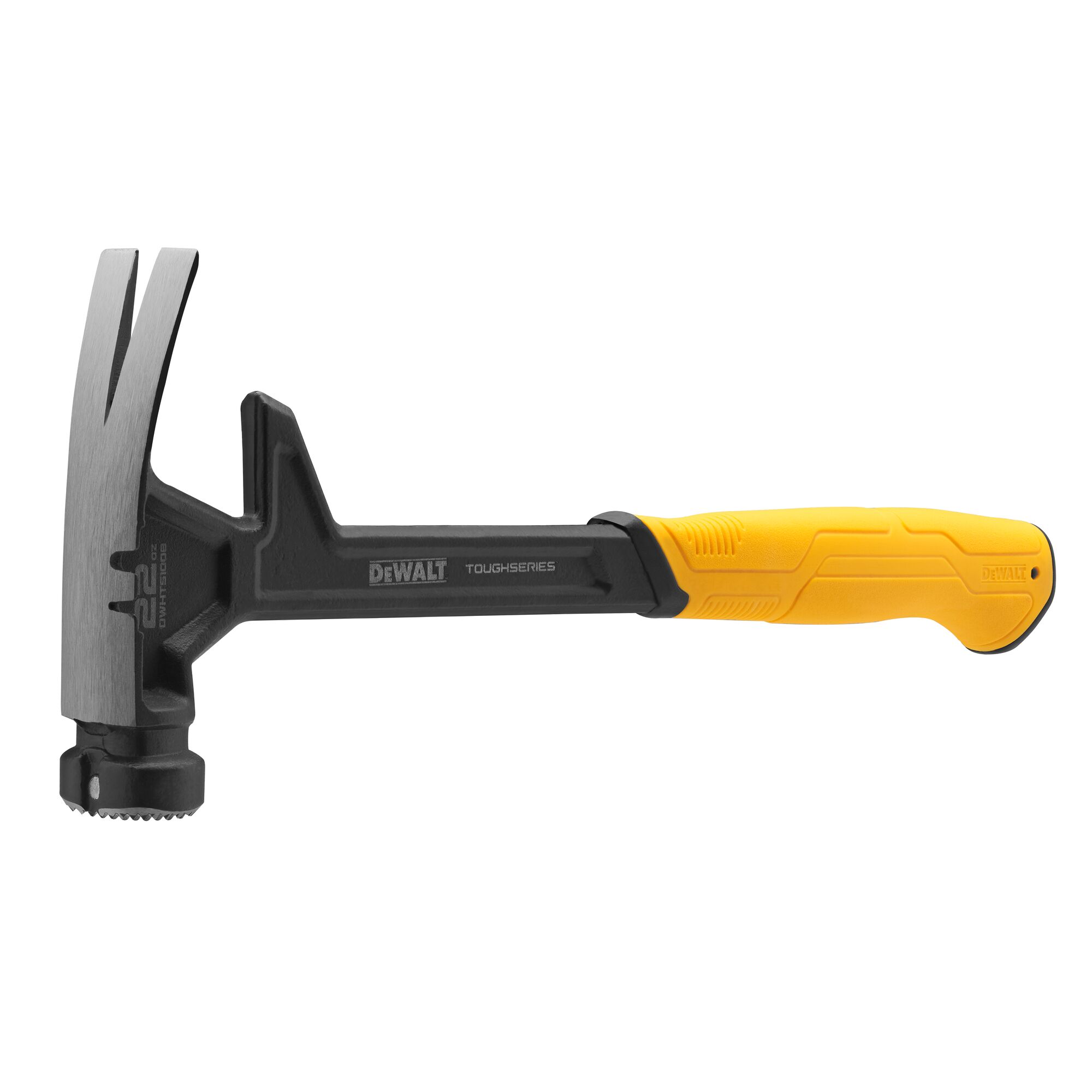 Pildil on DeWalt lammutusvasar, mis on kollase käepidemega ja musta tööpeaga.