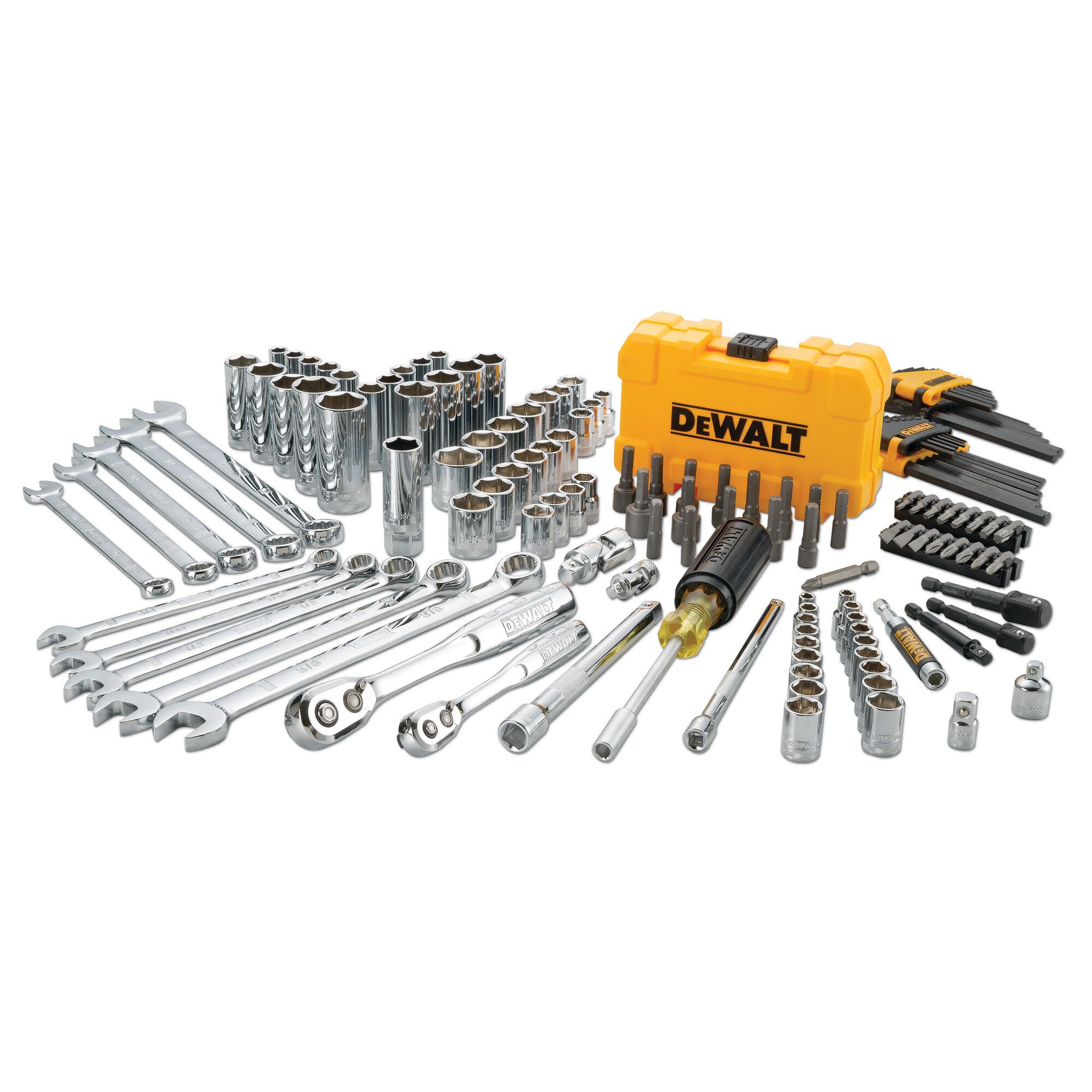 Dewalt käsitööriistakomplekt 1/4" ja 3/8" 142-osaline