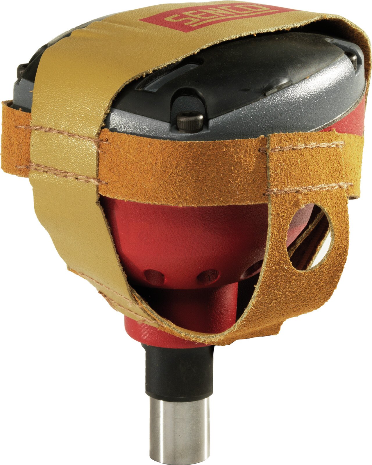 Pildil on SENCO pneumaatiline käsivasar A20, mis on kinnitatud nahast kaitseümbrisega.