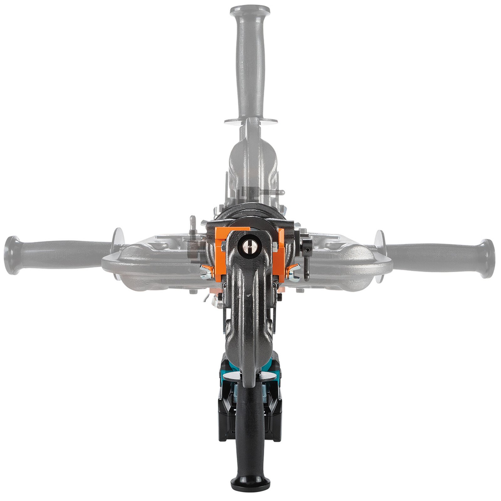 Pildil on Makita akumetalliaugustaja PP001GZK, millel on näha erinevad käepideme asendid.