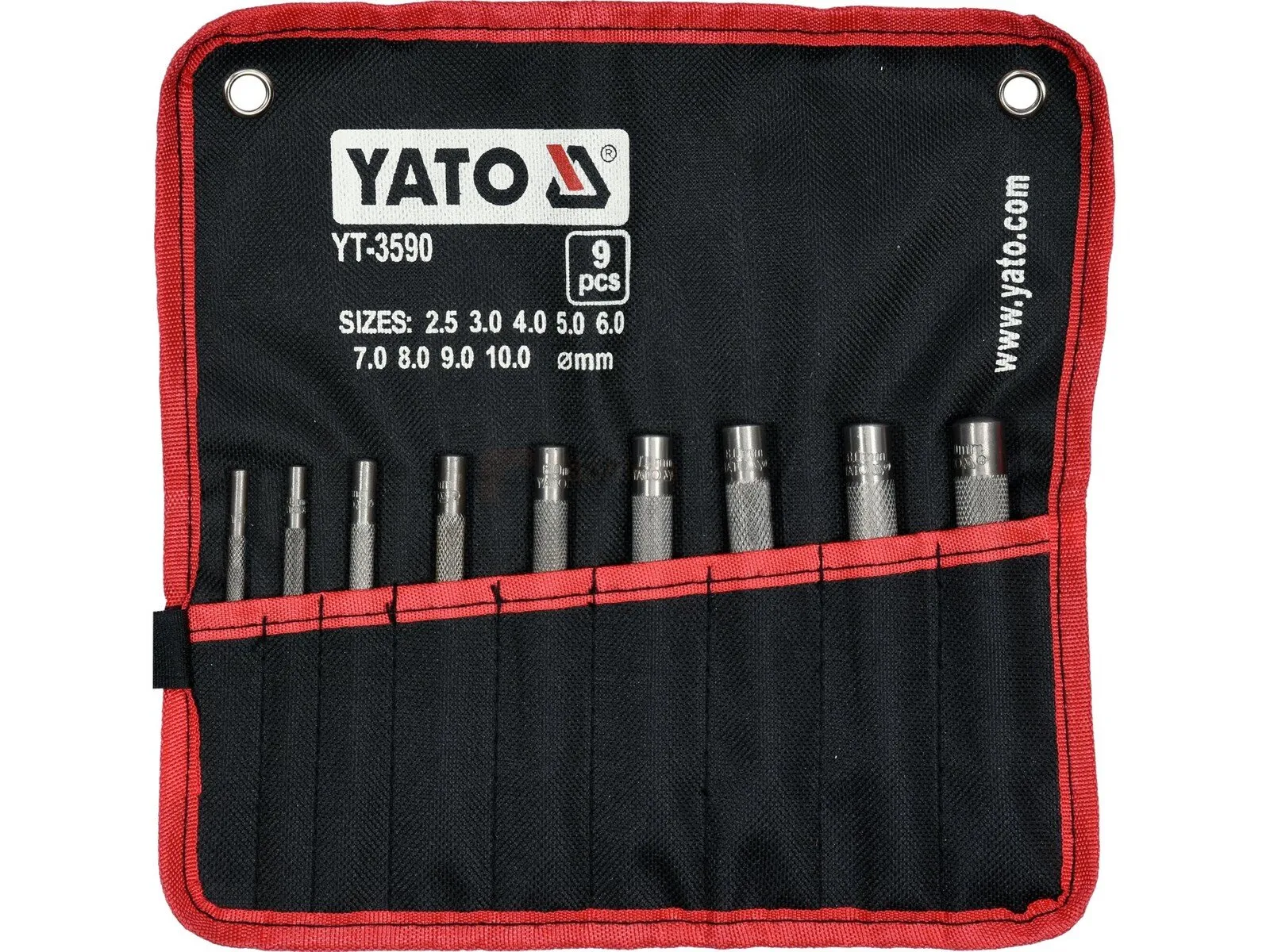 YATO punch set 2.5-10 mm, 9-piece