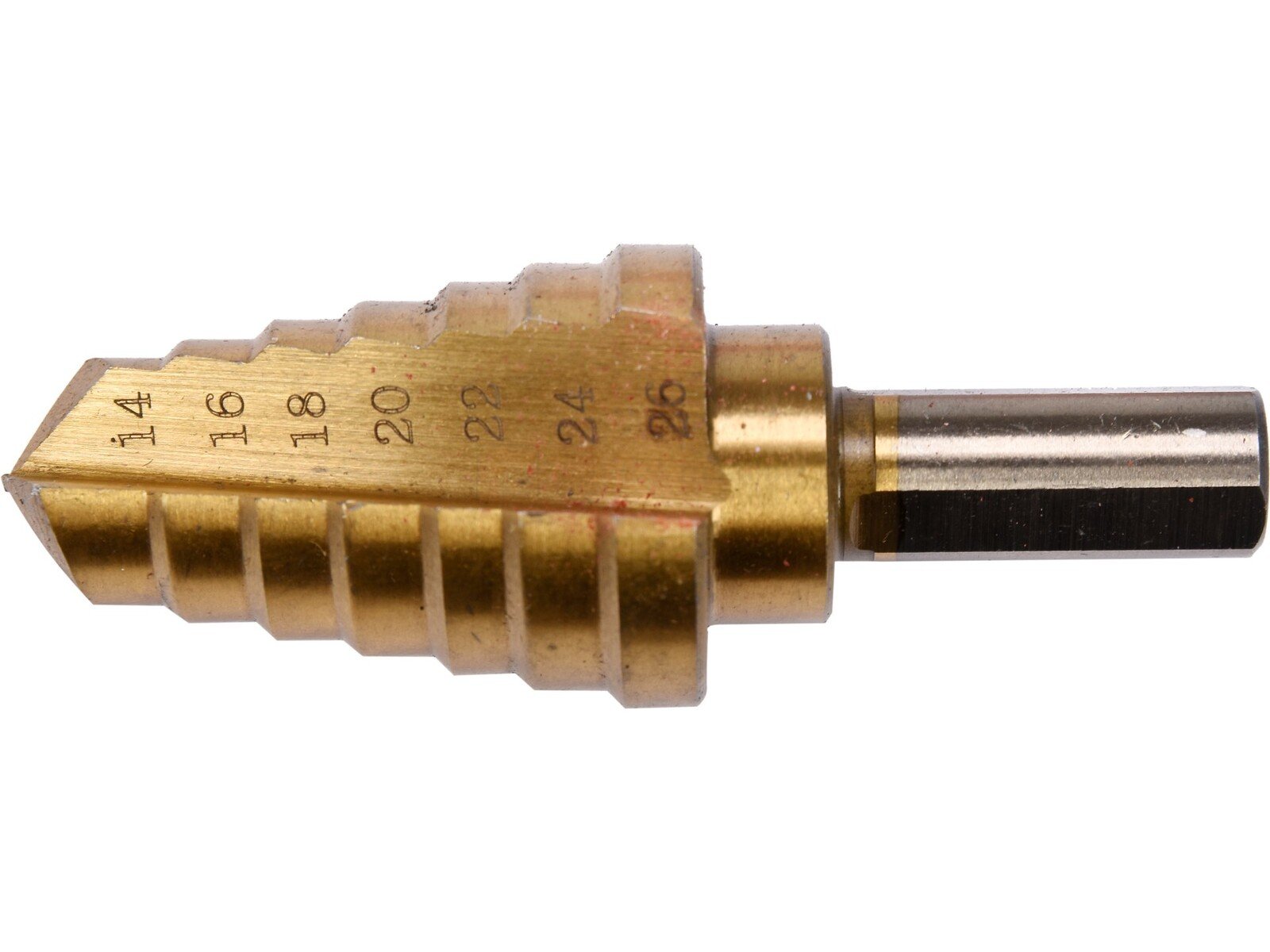 Pildil on YATO astmeline puur HSS, millel on astmed suurusega 14-26 mm.