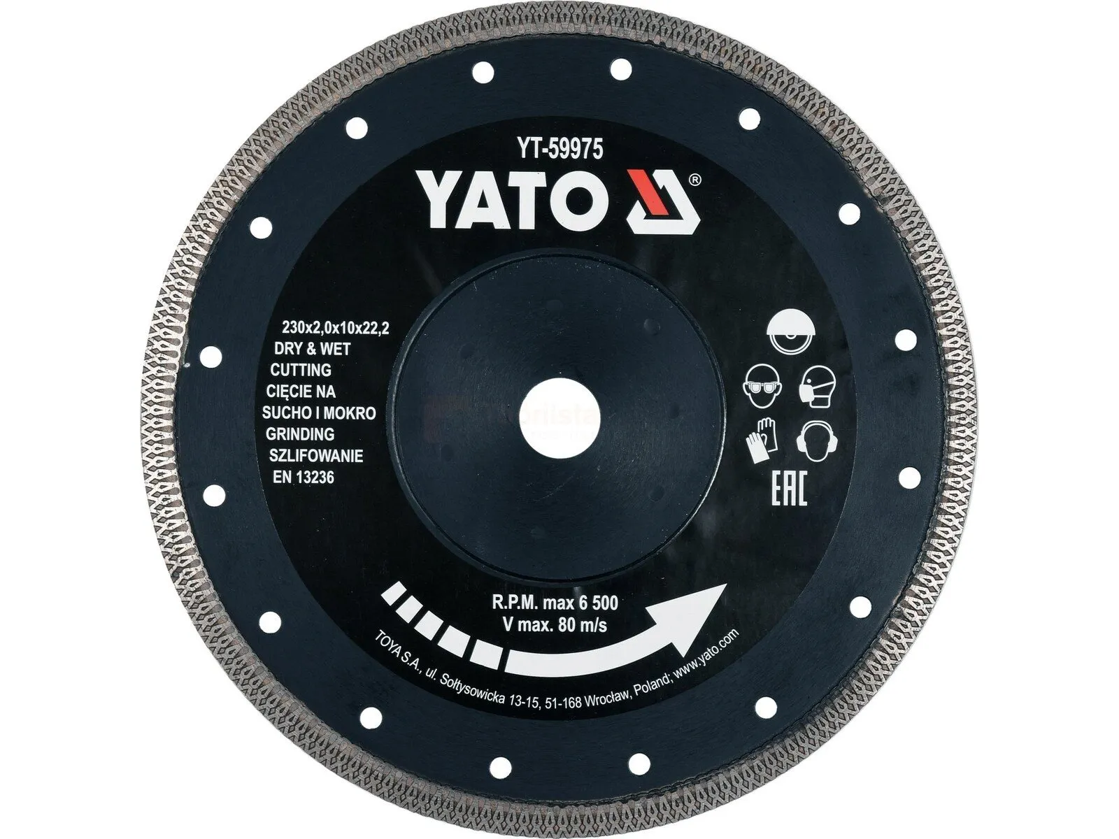 YATO diamond cutting disc for ceramics 230 x 22.2 mm
