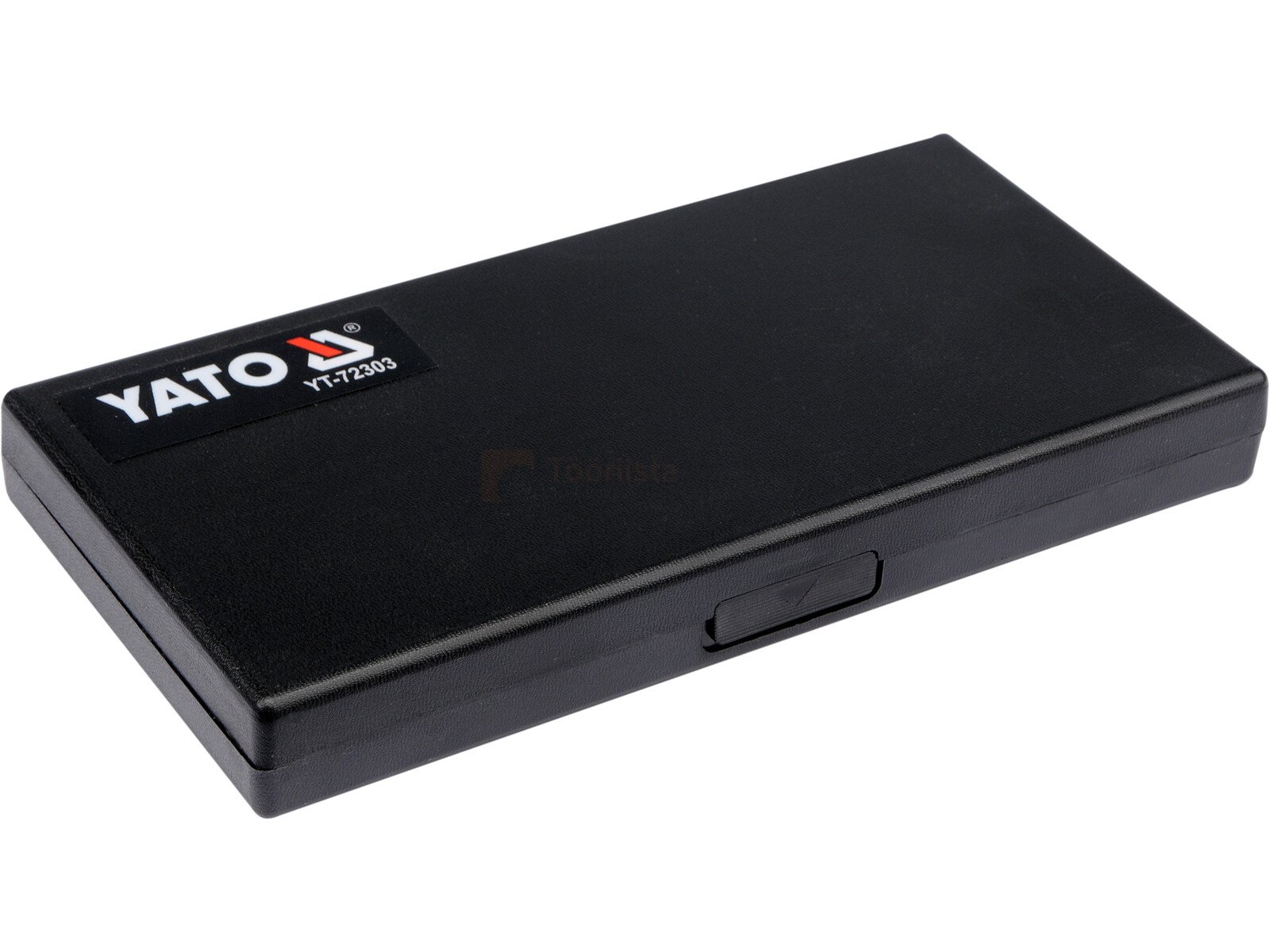 Pildil on must Yato mikromeeter, mis on pakitud karpi.