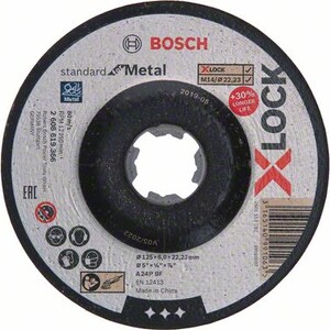 Bosch X-LOCK griešanas disks metālam 125 x 6 x 22,23 mm