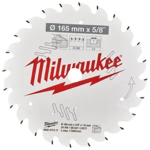 Milwaukee zāģa asmens kokam 165 x 15,87 x 1,6 mm, 24 zobi