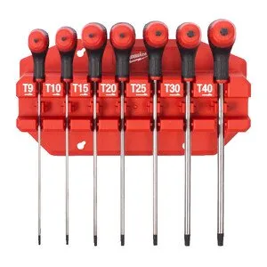 Milwaukee torx võtmete komplekt Comfort TX9-TX40, 7-osaline