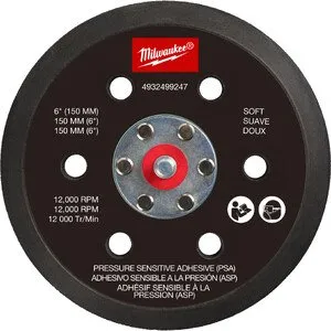 Milwaukee slīpēšanas pamatne 150 mm M12 FROS, cieta, spiedienjutīga līme (PSA)