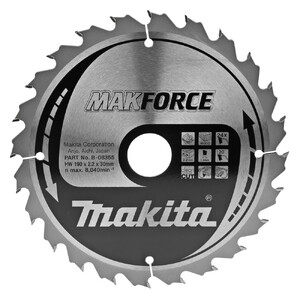 Makita zāģa asmens Makforce 190 x 30 x 2,2 mm 20° T24