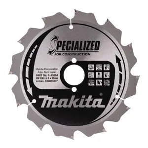 Makita zāģa disks 190 x 30 x 2,6 mm 12T 20°, naglu kokam