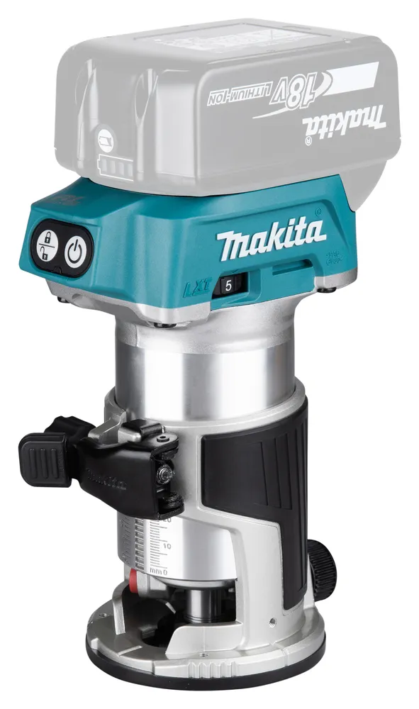 Makita akumulatora augšējais frēze/malu frēze DRT50Z, bez akumulatora un lādētāja