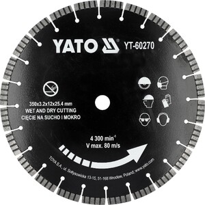 YATO алмазный отрезной диск 350 x 25,4 мм