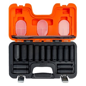 Bahco smūginių lizdų komplektas 1/2" 10-27 mm 14 dalių
