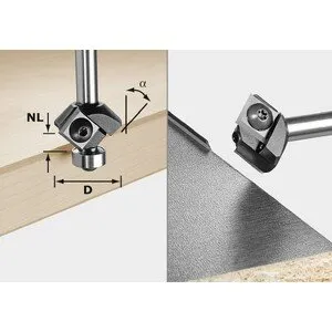 Festool фасонная фреза с поворотными лезвиями S8 HW 45° D27 12x12 KL