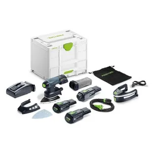 Festool akumuliatorinis ir tinklo maitinimo trikampis šlifuoklis DTSC 400 3,0 I-Set 578851