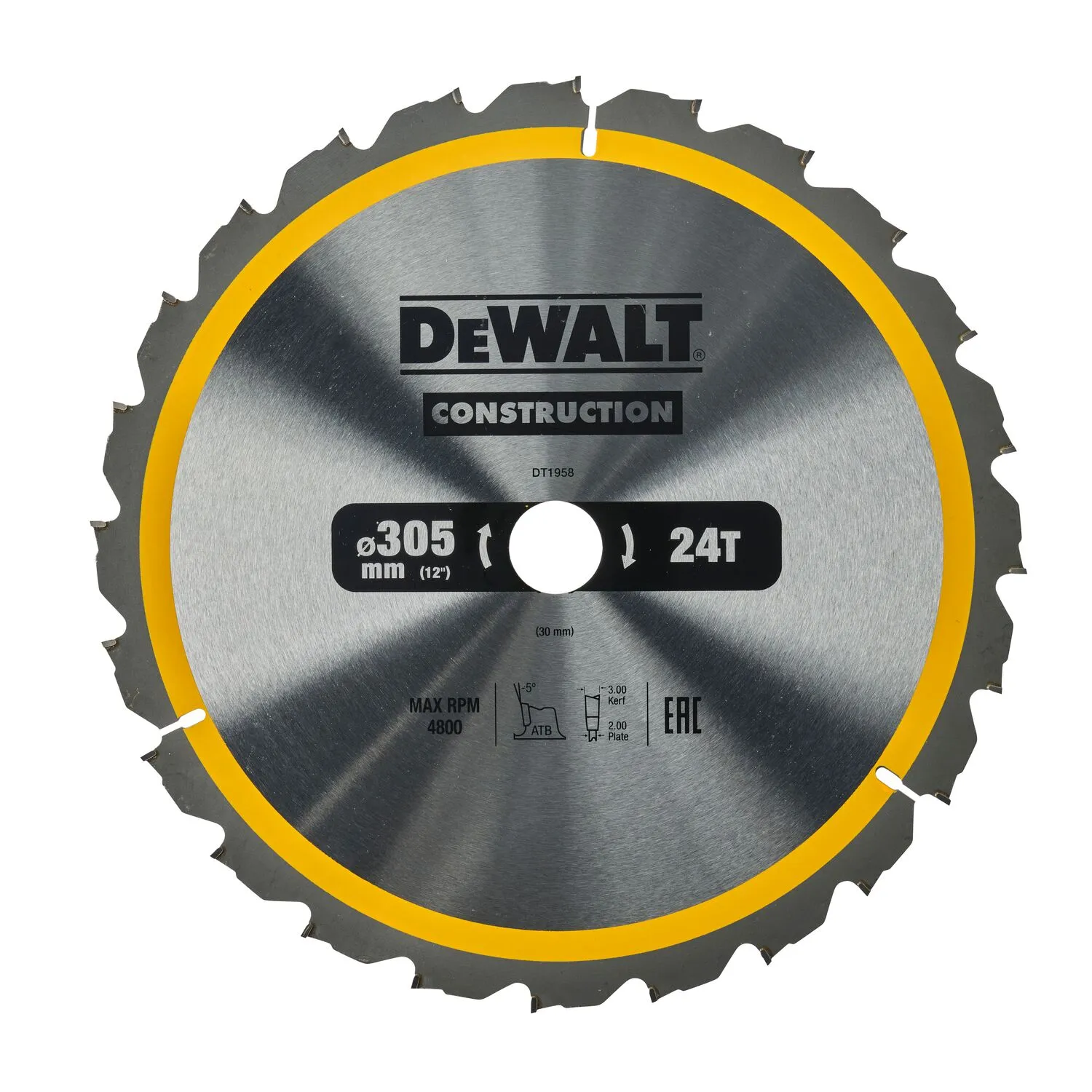 DeWalt saeketas Construction 305 x 30mm 24T