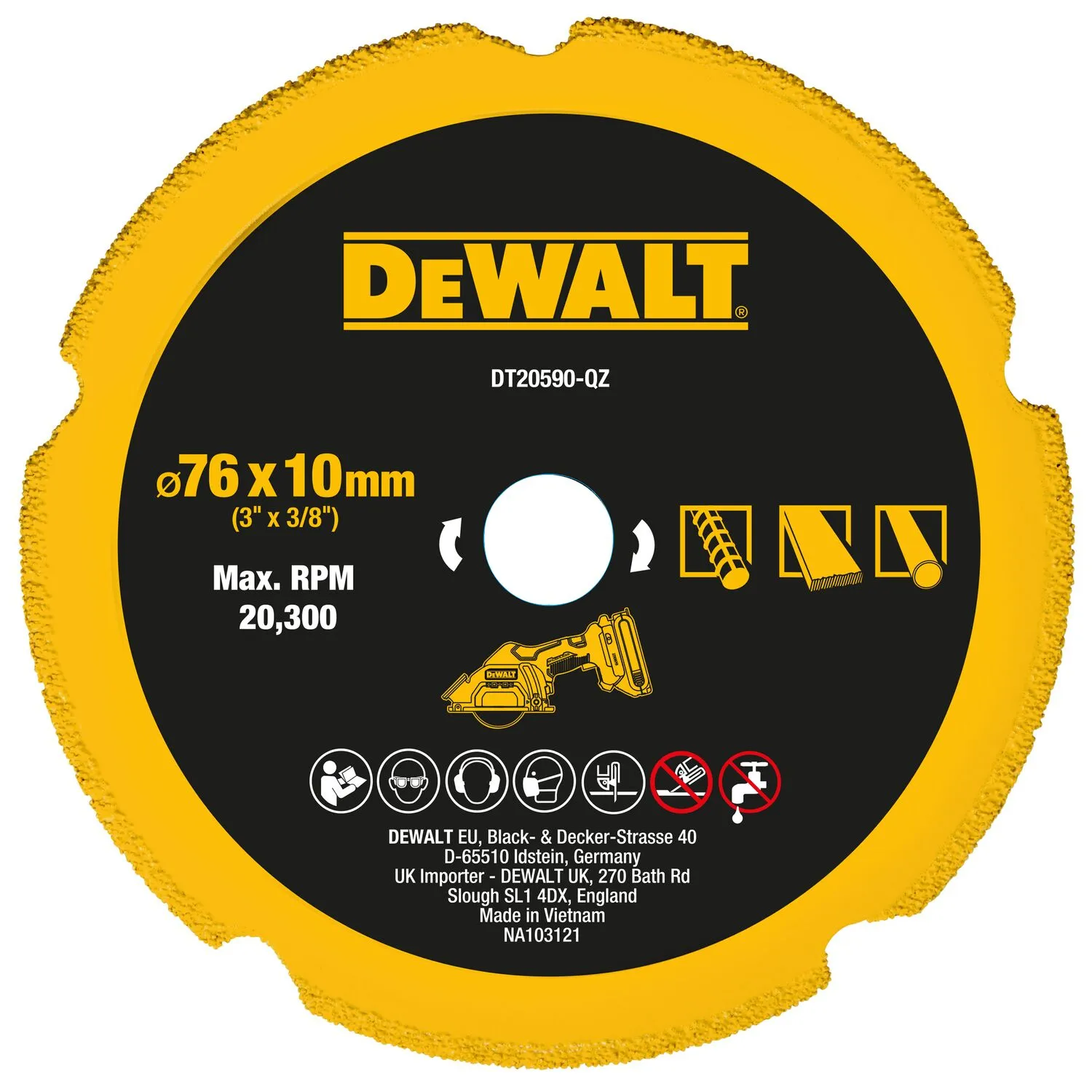 DeWalt griezējdisks 76 x 1 x 10 mm Multi-Material