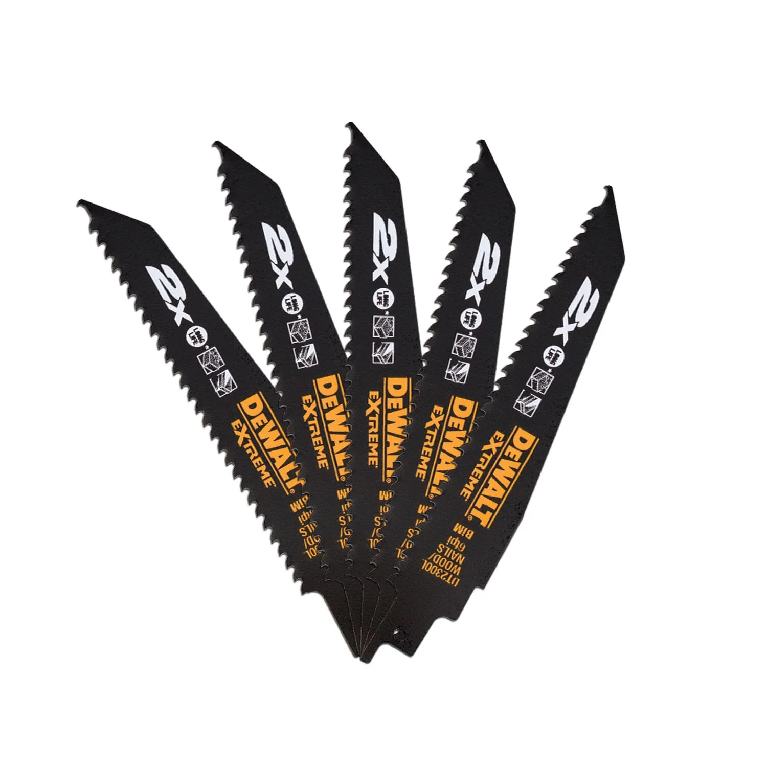 DeWalt otssaeterad 152 mm 6TPI 5 tk