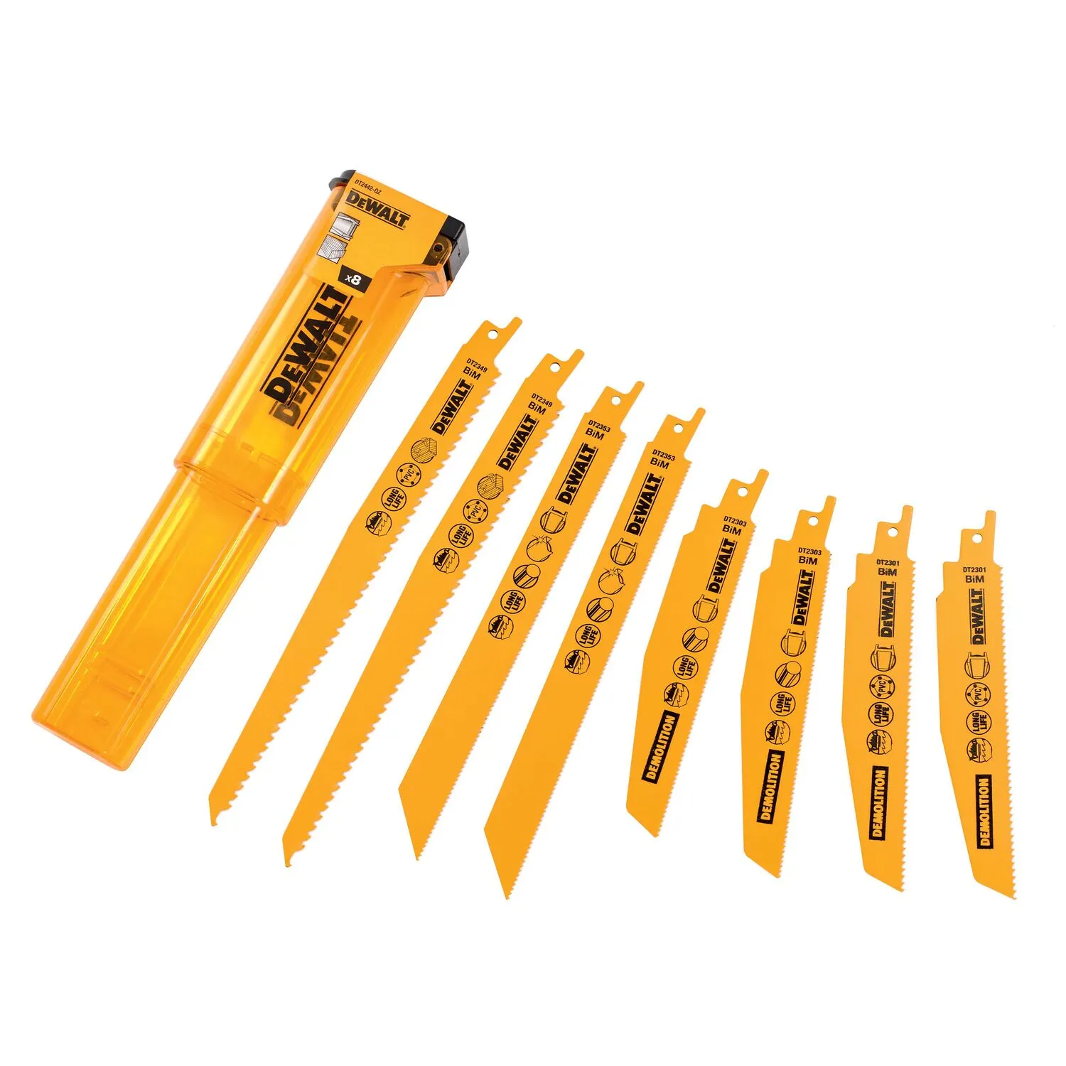 DeWalt erinevate otssaeterade komplekt 8 osa