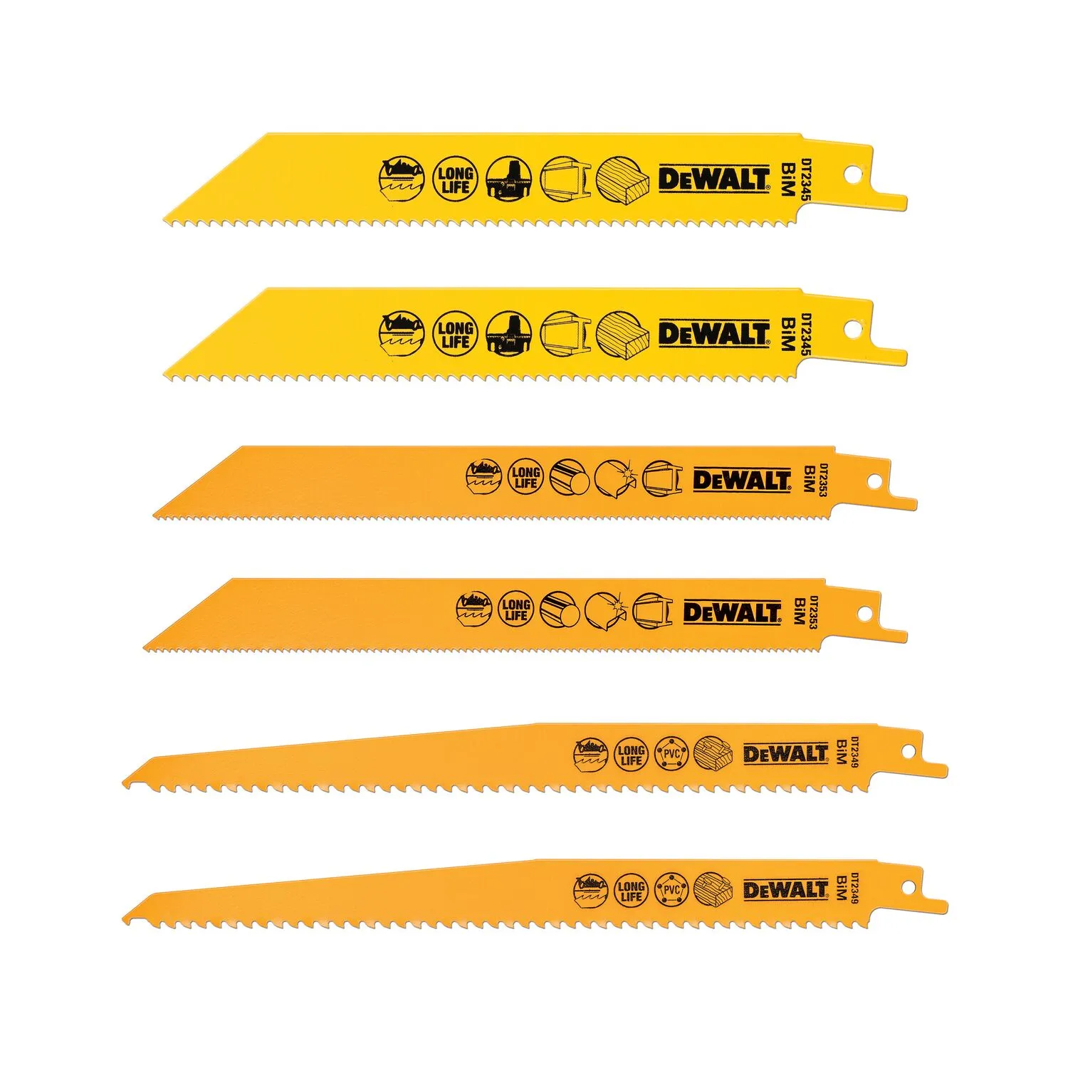 Dewalt BIM otssaeterade komplekt, 6 tk