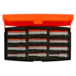 Ilgų galvučių rinkinys Bahco 1/2" 10-21 mm, 12 dalių