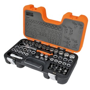 Galvučių ir antgalių komplektas Bahco, "praeinamasis", 10-24 mm, 53 dalys