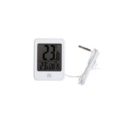 Digitaalne termomeeter sise-välis, kellaga, valge, MIN-MX näiduga