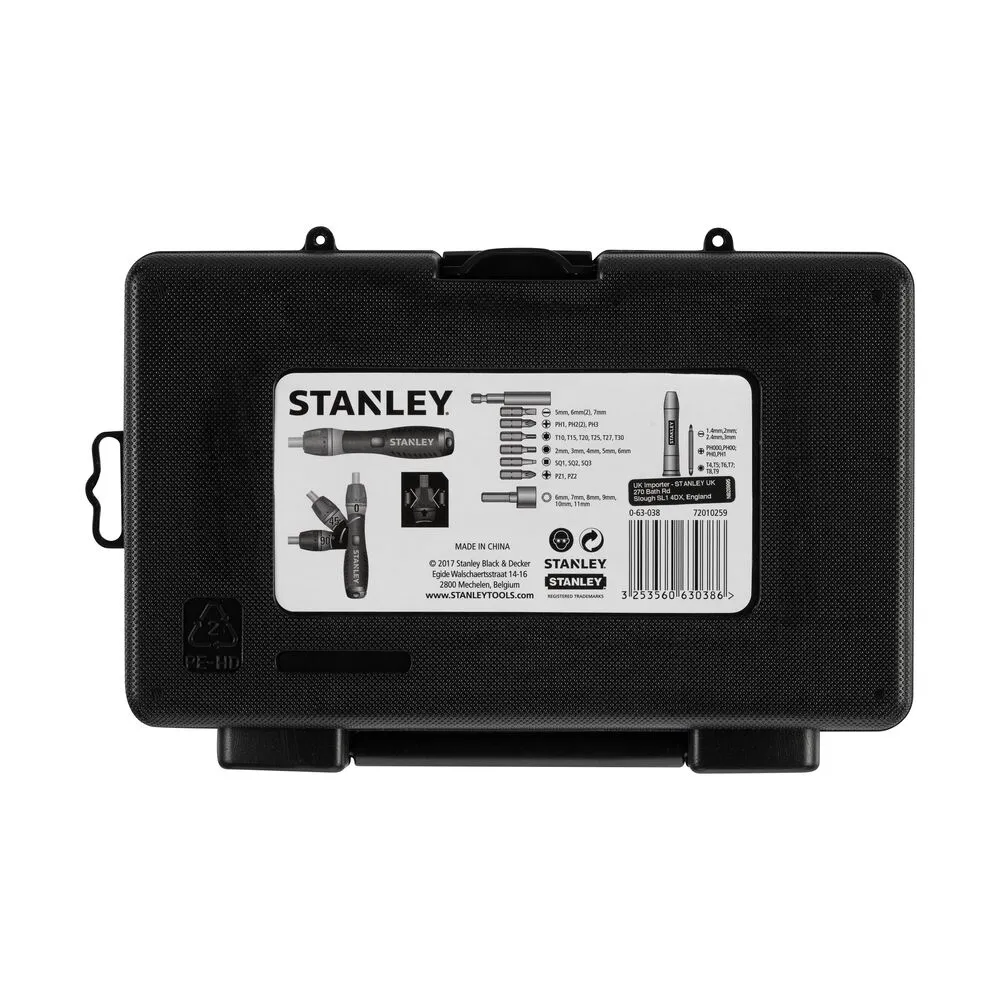 Stanley bit screwdriver set, with ratchet, 40-piece