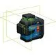 Pildil on Bosch joonlaser GLL 80-33 G, mis projitseerib ruumi kolm tasapinda roheliste laserjoontega.
