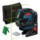 Pildil on Bosch GCL 2-50 G Professional ristjoonlaser, koos tarvikutega nagu kandekott, sihtmärkplaat ja patareid, ning...