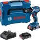 Bosch akumulatora urbis GSR 18V-45 2 x 2,0 Ah L-Boxx plastmasas koferī