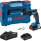 Pildil on Bosch GTB 18V-45 kipsikruvikeeraja koos kohvriga, laadijaga, akuga ja otsakutega.