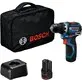 Pildil on Bosch akutrell GSR 12V-32 koos kotiga, laadijaga ja akuga.