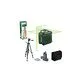 Pildil on Bosch UniversalLevel 360 ristjoonlaser koos statiivi, MM 3 kanduri, patareide ja kandekotiga.