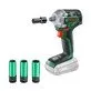 Bosch akumuliatorinis smūginis veržliasukis UniversalImpactDrive 18V-350 + 3 smūginiai lizdai, be akumuliatoriaus ir įkroviklio
