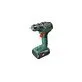 Pildil on roheline ja must Bosch UniversalDrill 18V-60 akutrell-kruvikeeraja, millel on punane päästik ja aku.