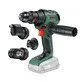 Pildil on Bosch akutrell-kruvikeeraja AdvancedDrill 18V-80 QuickSnap koos erinevate otsikutega.