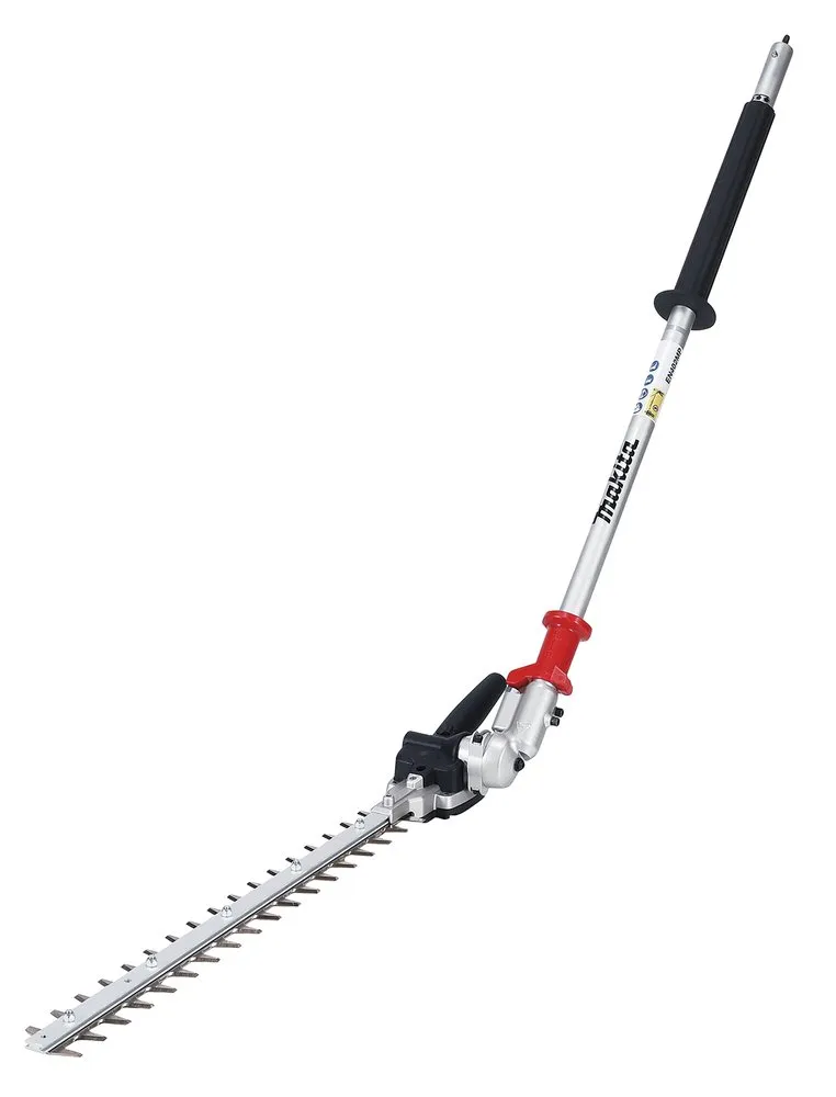 Pildil on Makita EN402MP hekilõikur-liides nurgaga, mis on mõeldud kõrgete hekkide lõikamiseks.