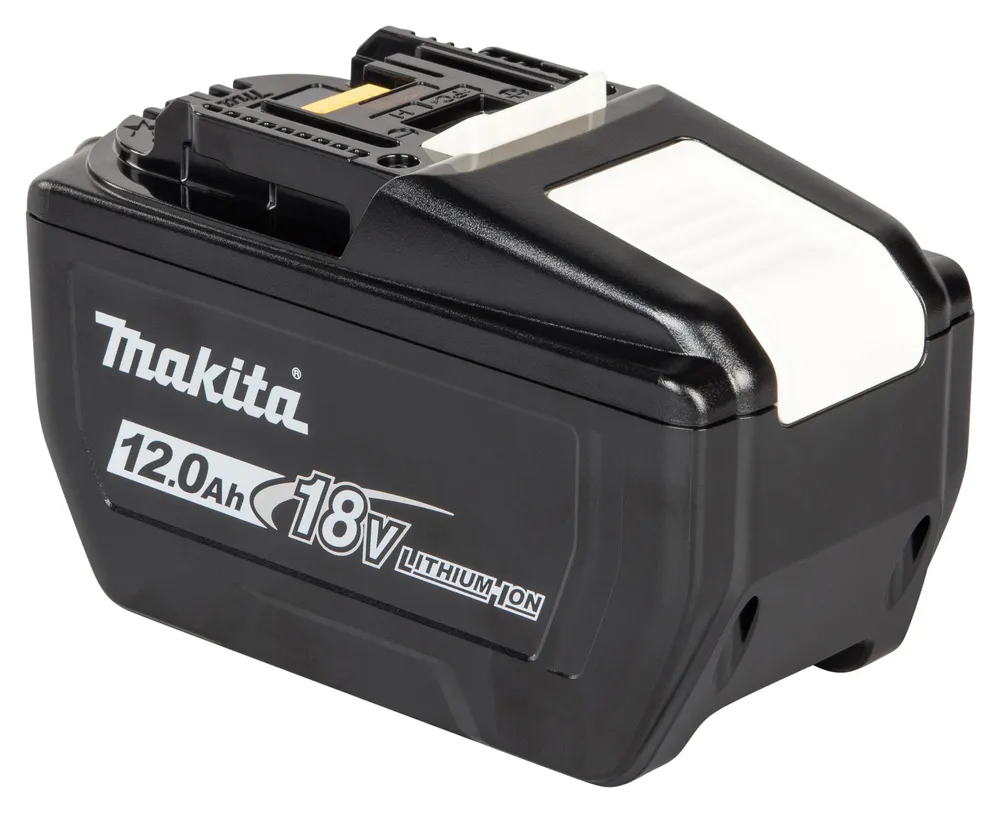 Pildil on must Makita 18 V 12,0 Ah BL18120 aku.