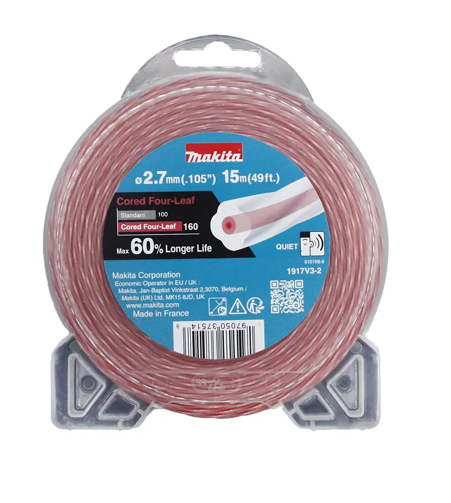 Makita trimmer line 2.7 mm, clover-shaped, with core