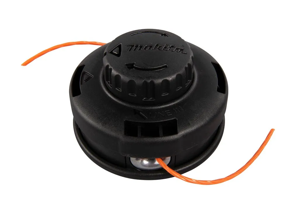 Pildil on Makita BUMP&FEED trimmipea, millelt paistab välja oranž trimmitamiil.