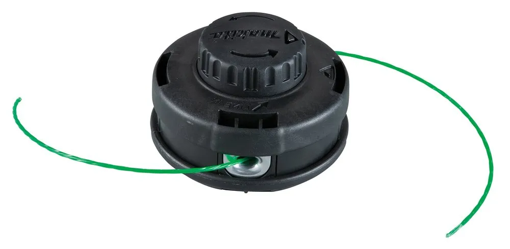 Pildil on must Makita BUMP&FEED 2.0MM trimmipea, millel on roheline trimmitamiil.
