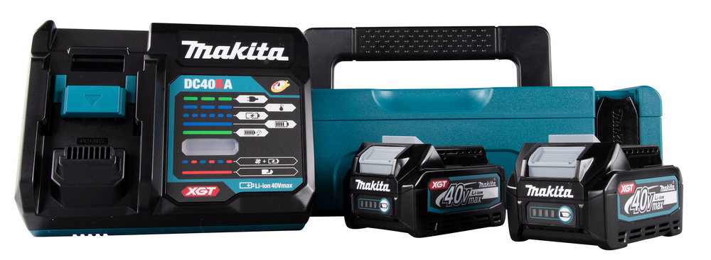 Комплект Makita XGT 40 В 2 x BL4025 + DC40RA зарядное устройство + MakPac