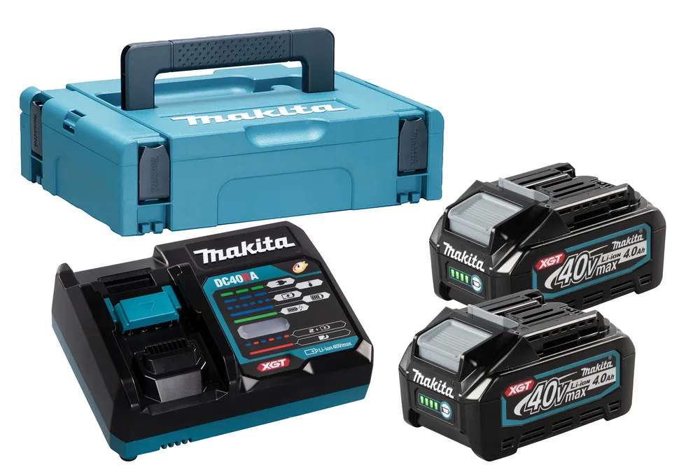 Комплект Makita XGT 40 В 2 x BL4040 + DC40RA зарядное устройство + MakPac